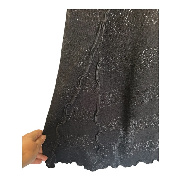 Giselle Shepatin Black Sparkly Striped Swing Cardigan Excellent Size S - Picture 5 of 10